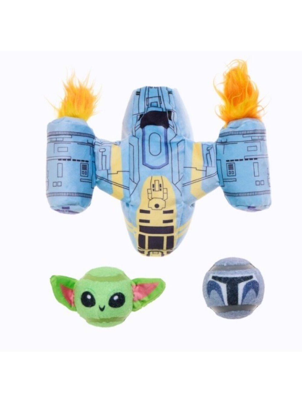 New Razor Cres Plush 3-in-1 + Fetch Dog Toy Star Wars Grogu Mandelion Bark